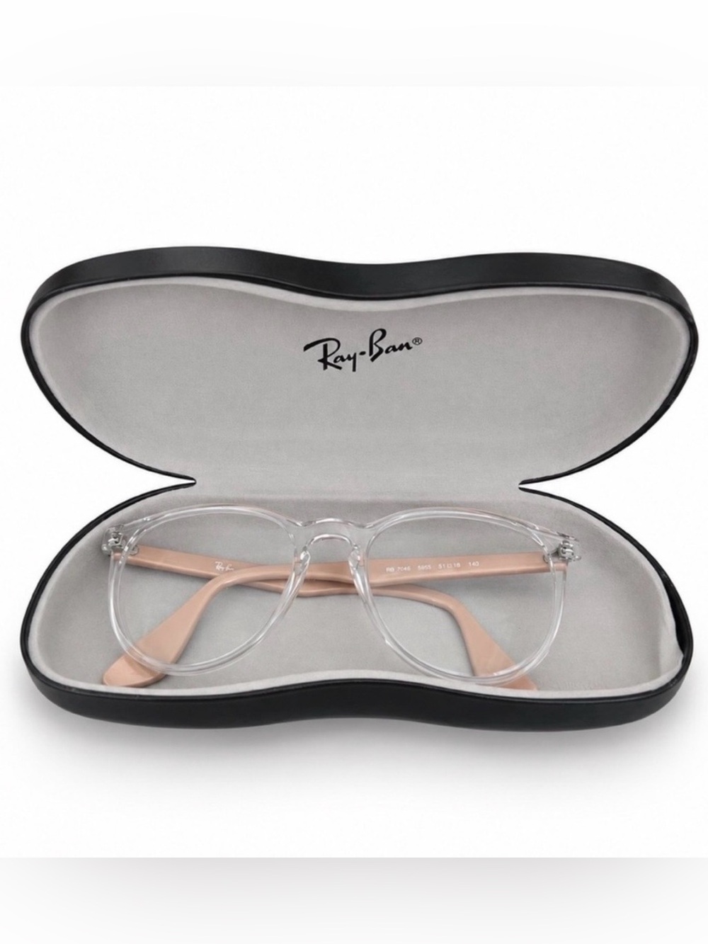EUC Ray-Ban Clear Frame Glasses with Pale Pink Temples( prescription)